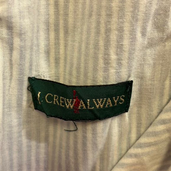 J. Crew Always Striped Blue White Lined Peplum Top Zip Close EUC Size 10 - Picture 8 of 9